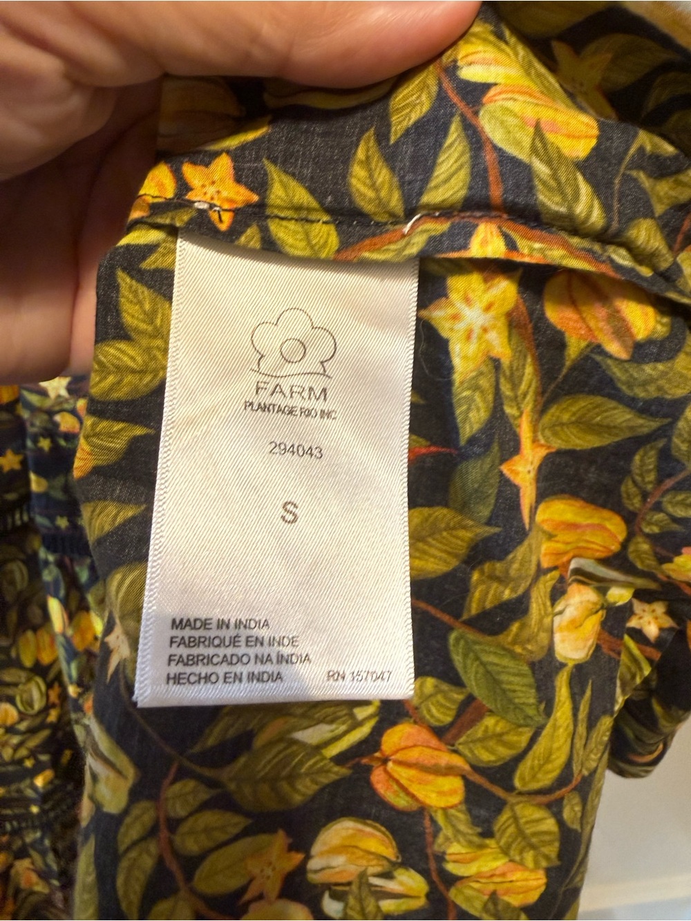 Farm Rio Star Fruits Maxi Dress Yellow Black Cotton Puff Sleeve Size S - Picture 6 of 9